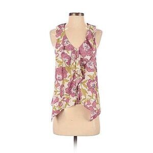 Leith Floral Sleeveless Top Ruffles Racerback Fairy Prairie Cottage Size Small